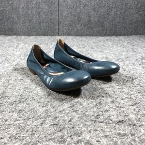 Born Womens 7.5M Blue Leather Coco Ballet Flats Comfort Casual Shoes
